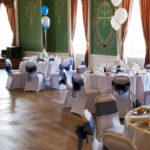 Room set up for a wedding at The Lion Hotel in Shrewsbury town centre.