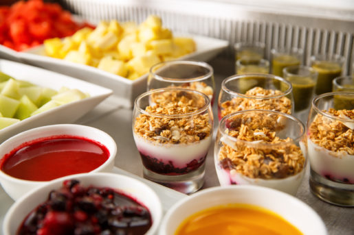 Breakfast buffet - fruit and cereals